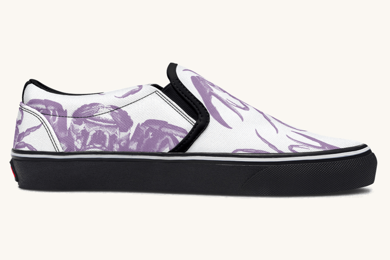 Crawl The Sea Of Stars White and Purple Slip On Shoes - Jaded Lament