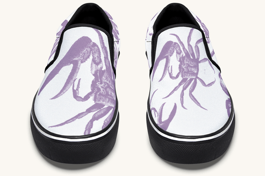 Crawl The Sea Of Stars White and Purple Slip On Shoes - Jaded Lament