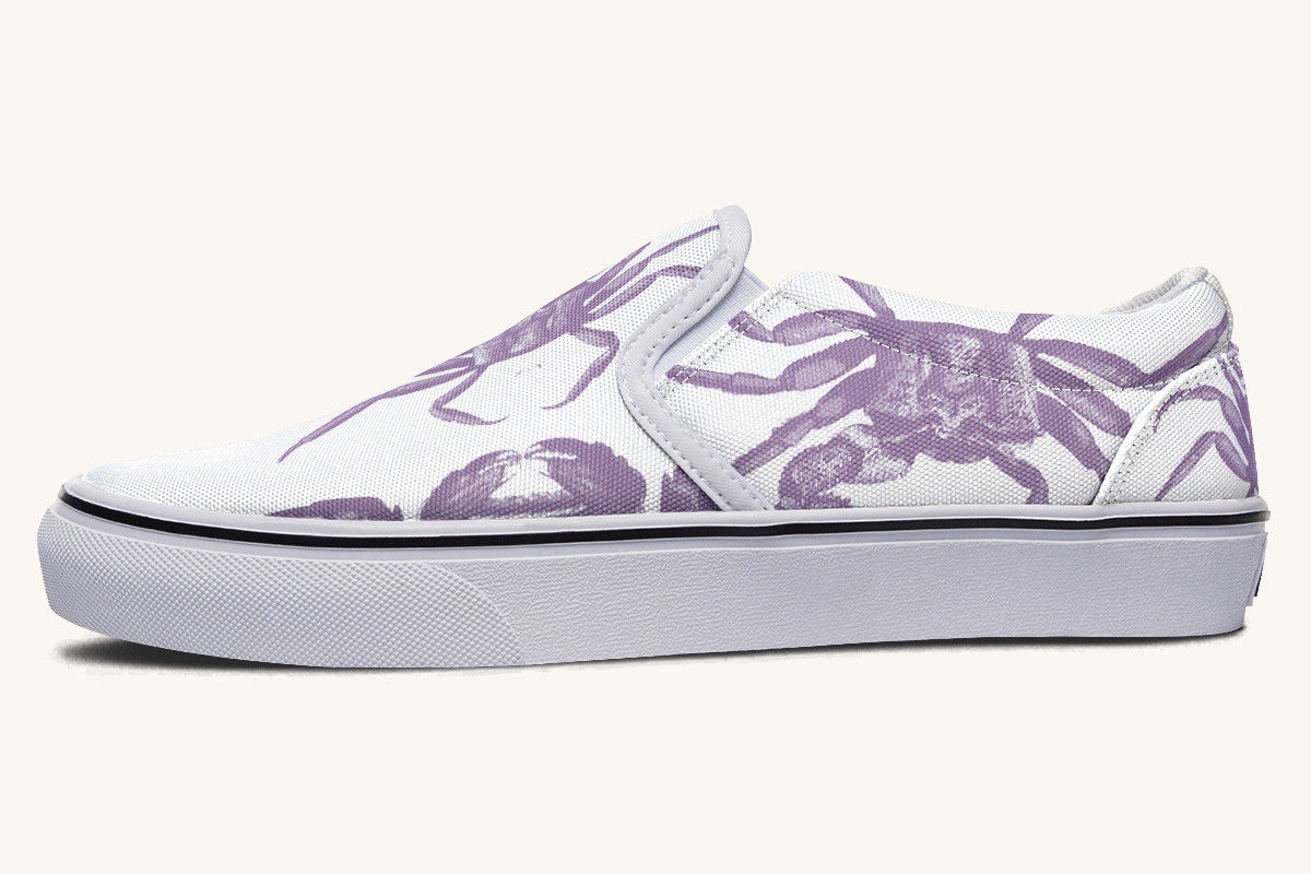 Crawl The Sea Of Stars White and Purple Slip On Shoes - Jaded Lament