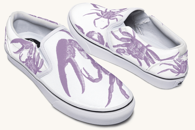 Crawl The Sea Of Stars White and Purple Slip On Shoes - Jaded Lament
