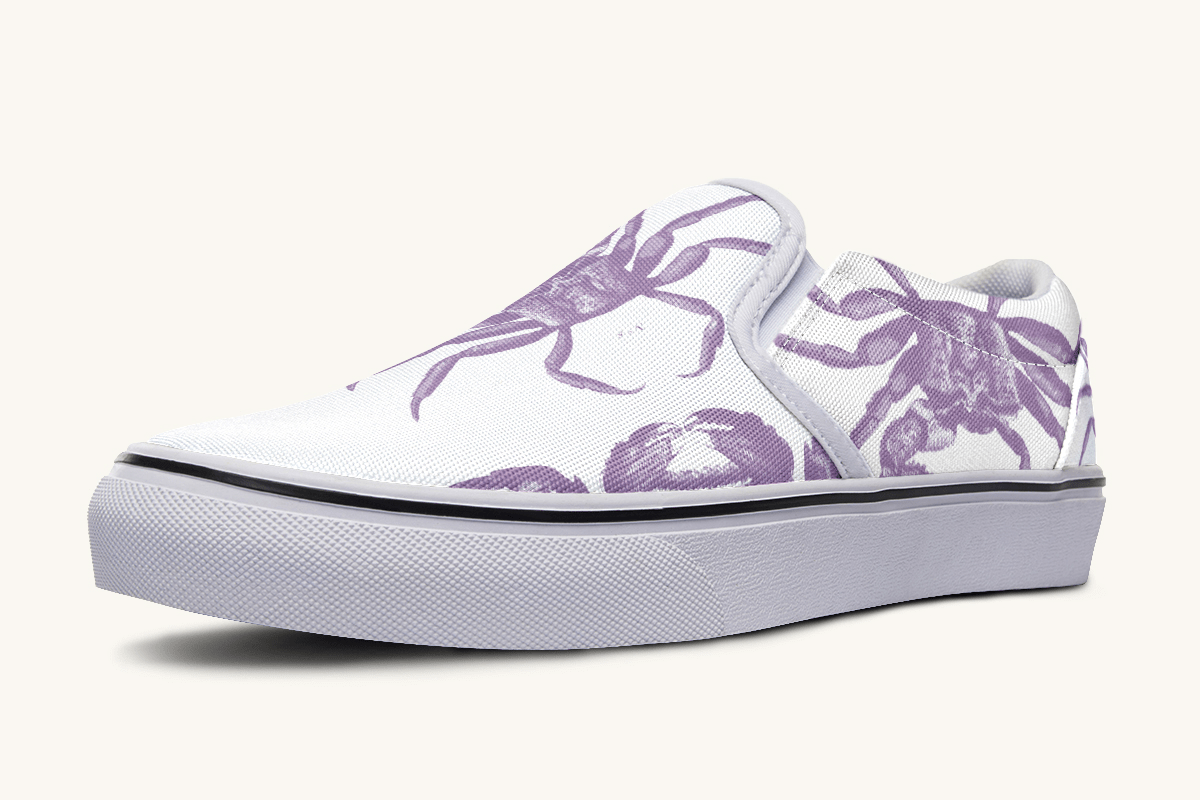 Crawl The Sea Of Stars White and Purple Slip On Shoes - Jaded Lament