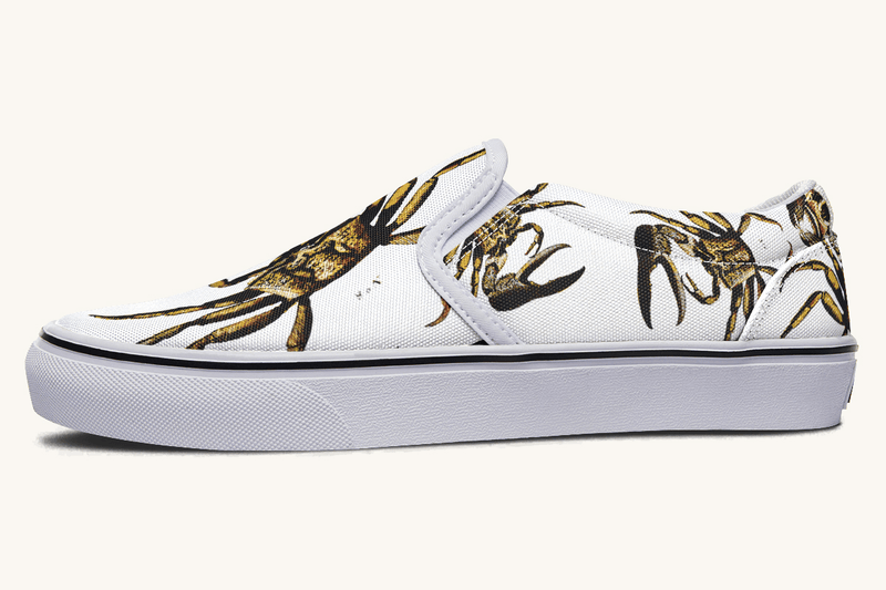 Crawl The Sea Of Stars White with Gold Slip On Shoes - Jaded Lament