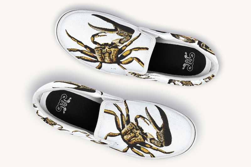 Crawl The Sea Of Stars White with Gold Slip On Shoes - Jaded Lament