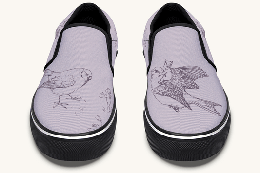 Feather And Cloud Slip On Shoes - Jaded Lament