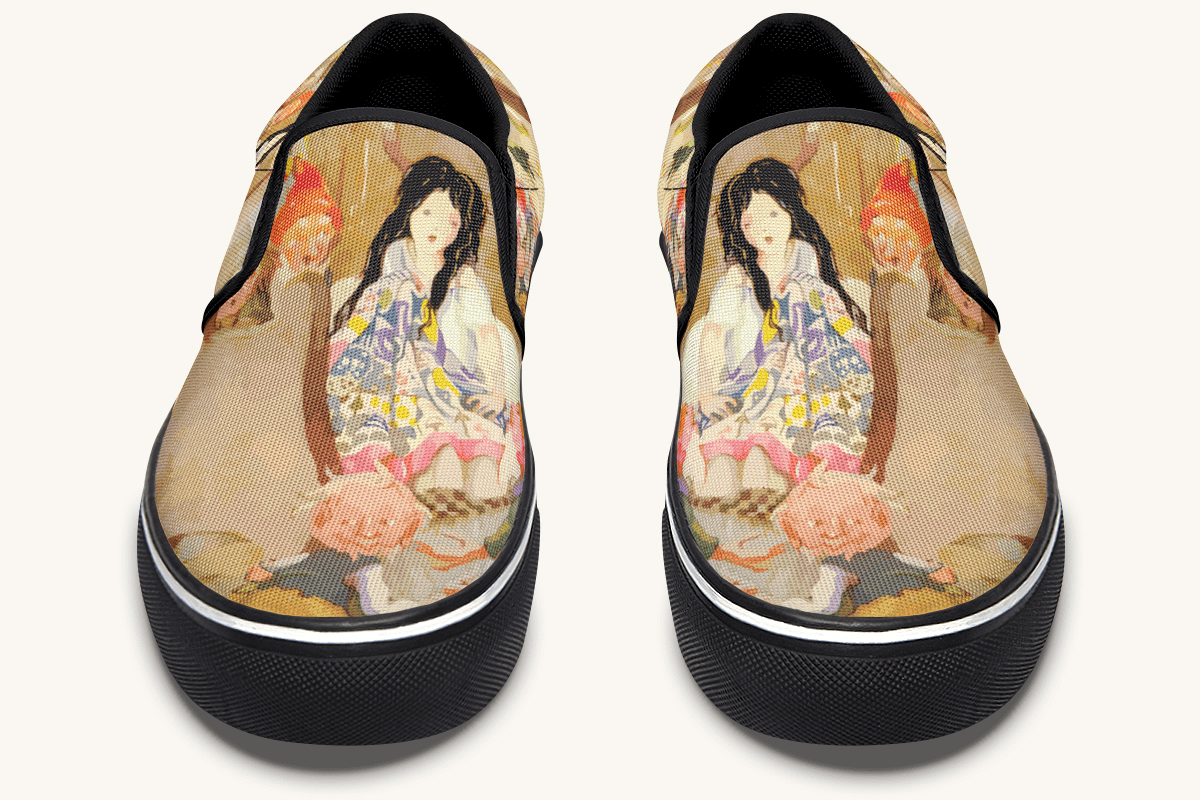 House Of Gentle Shadows Slip On Shoes - Jaded Lament