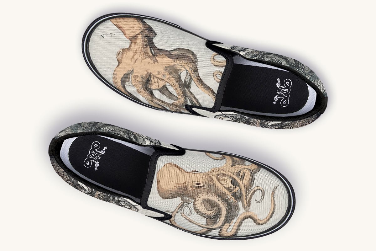 Kraken Unleashed Light Brown Slip On Shoes - Jaded Lament