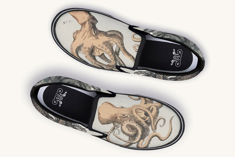 Kraken Unleashed Light Brown Slip On Shoes - Jaded Lament