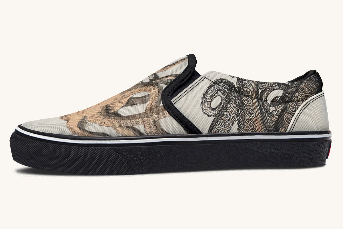 Kraken Unleashed Light Brown Slip On Shoes - Jaded Lament