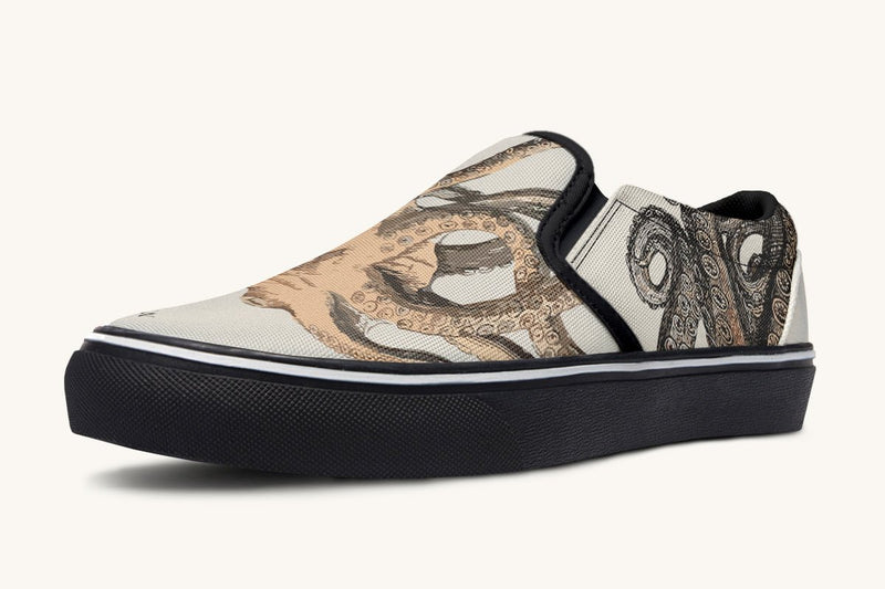 Kraken Unleashed Light Brown Slip On Shoes - Jaded Lament