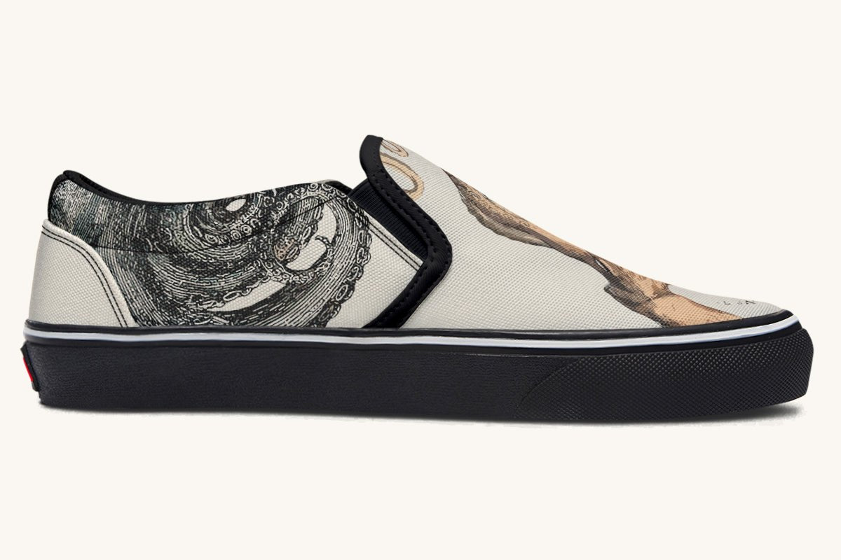 Kraken Unleashed Light Brown Slip On Shoes - Jaded Lament