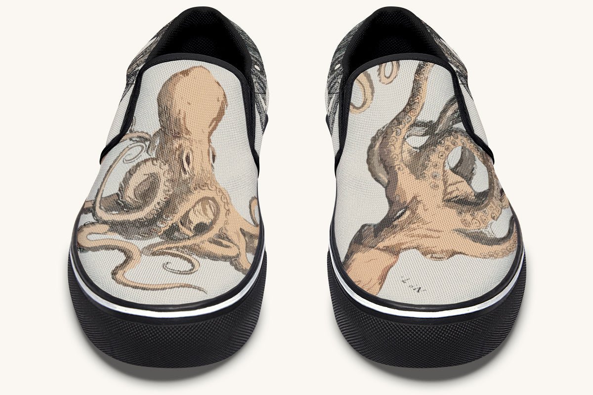 Kraken Unleashed Light Brown Slip On Shoes - Jaded Lament