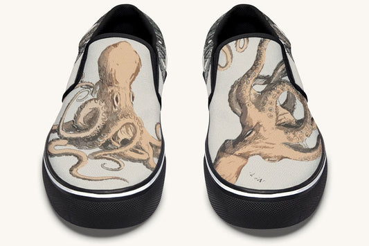 Kraken Unleashed Light Brown Slip On Shoes - Jaded Lament