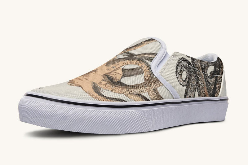 Kraken Unleashed Light Brown Slip On Shoes - Jaded Lament