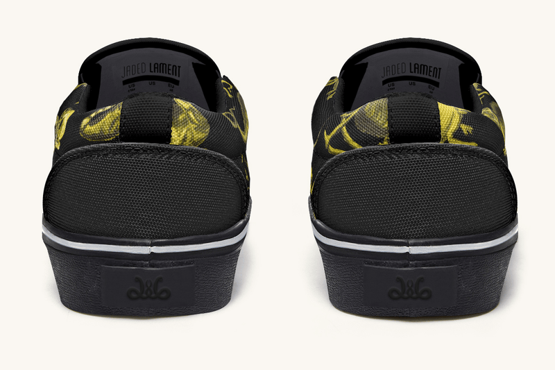 Reptilian In Bloom Reptilian in Bloom Black and Gold Slip On Shoes - Jaded Lament