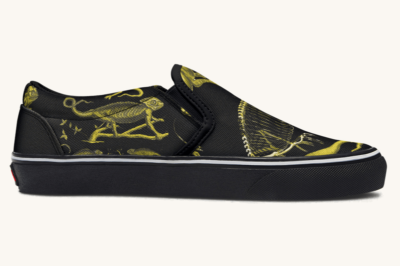 Reptilian In Bloom Reptilian in Bloom Black and Gold Slip On Shoes - Jaded Lament