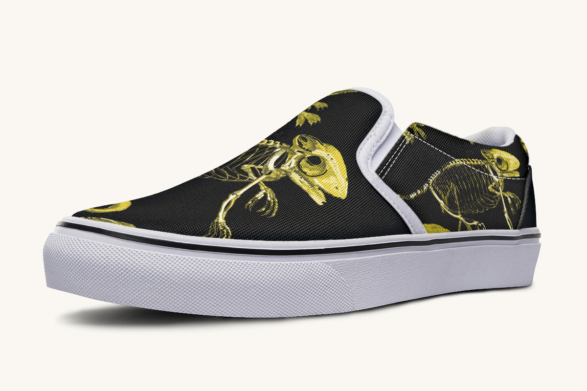 Reptilian In Bloom Reptilian in Bloom Black and Gold Slip On Shoes - Jaded Lament
