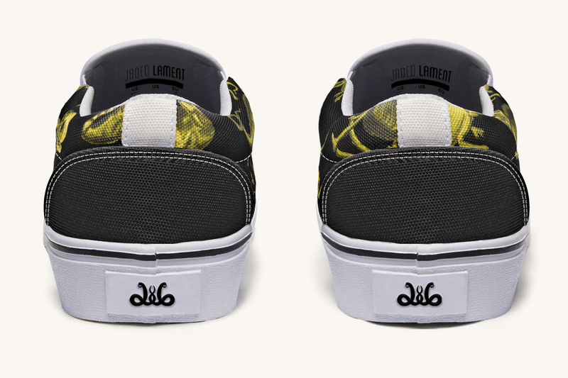 Reptilian In Bloom Reptilian in Bloom Black and Gold Slip On Shoes - Jaded Lament
