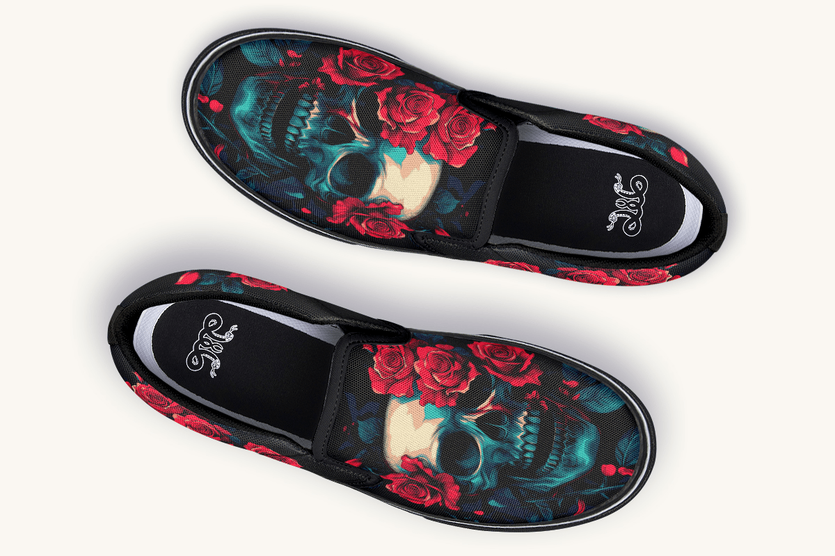 Roses For The Dead Slip On Shoes - Jaded Lament