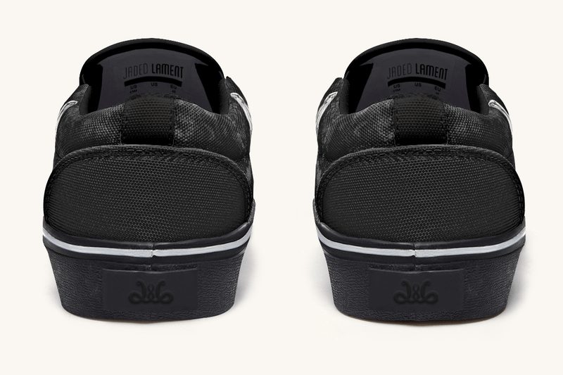 She Watched The Bones Sink Black Slip On Shoes - Jaded Lament