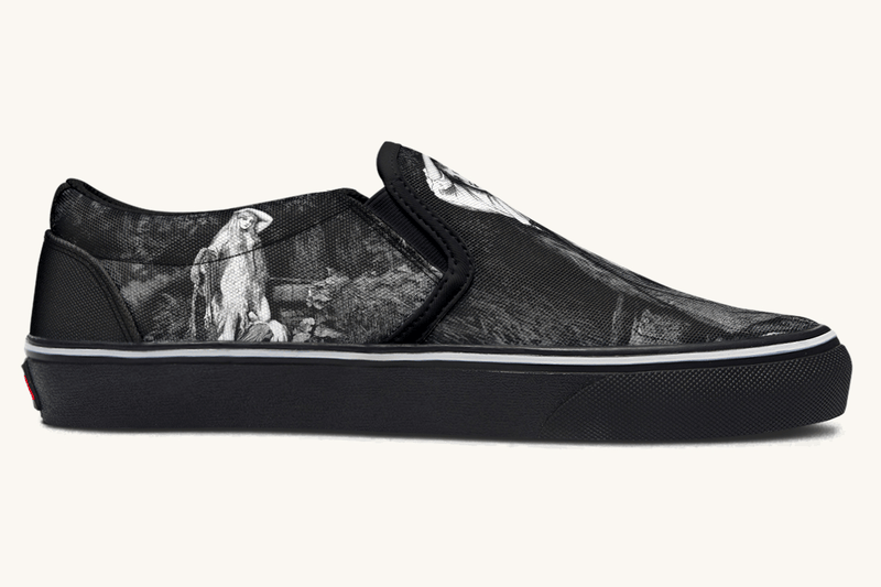 She Watched The Bones Sink Black Slip On Shoes - Jaded Lament