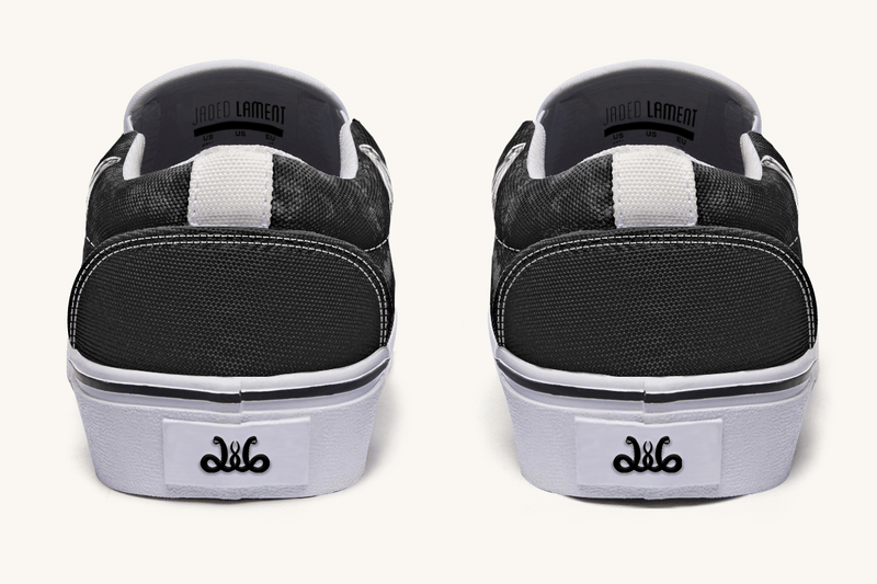 She Watched The Bones Sink Black Slip On Shoes - Jaded Lament