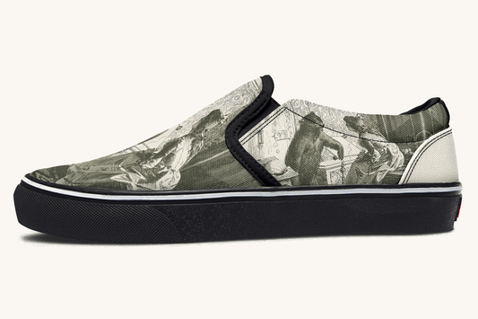 The Bear Shall Be Thy Choice (Cream) Slip On Shoes - Jaded Lament
