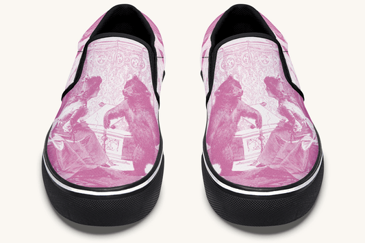 The Bear Shall Be Thy Choice (Pink) Slip On Shoes - Jaded Lament