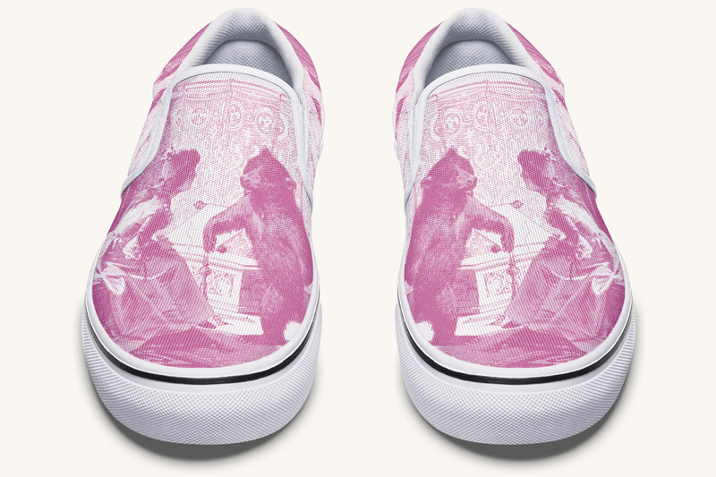 The Bear Shall Be Thy Choice (Pink) Slip On Shoes - Jaded Lament