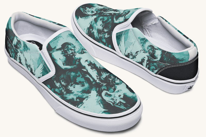 The Gods Bore Him Away Slip On Shoes - Jaded Lament