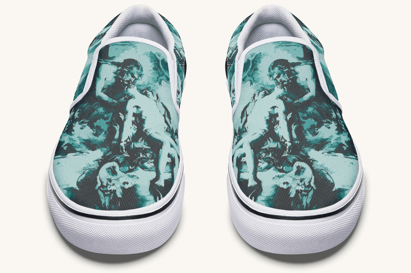 The Gods Bore Him Away Slip On Shoes - Jaded Lament