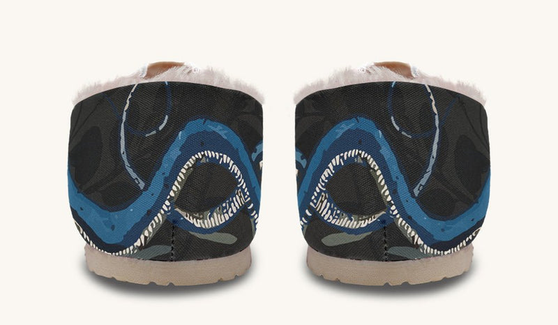 Blue Snake Black Winter Casual Shoes - Jaded Lament
