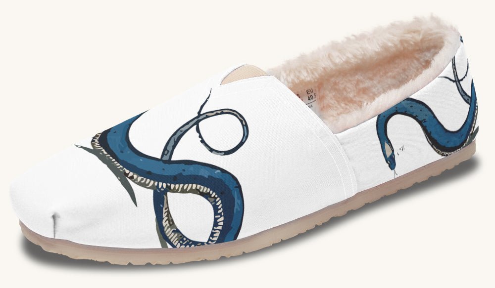 Blue Snake White Winter Casual Shoes - Jaded Lament