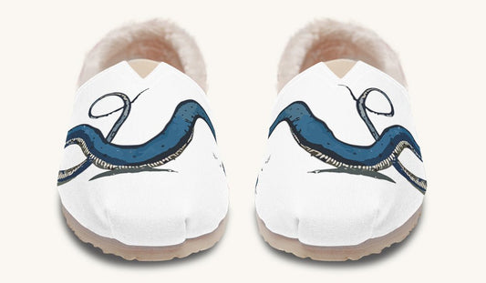 Blue Snake White Winter Casual Shoes - Jaded Lament