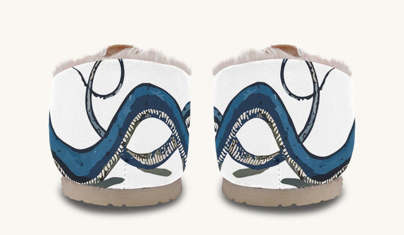 Blue Snake White Winter Casual Shoes - Jaded Lament