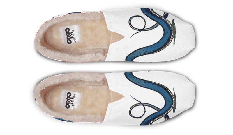 Blue Snake White Winter Casual Shoes - Jaded Lament