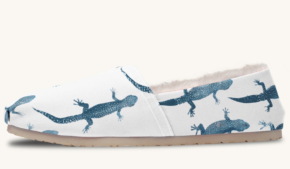 March of the Lizards Blue White Winter Casual Shoes - Jaded Lament