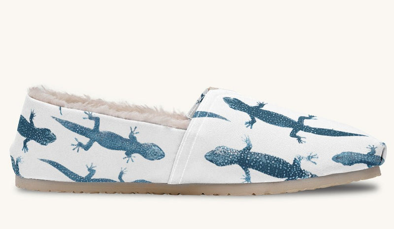 March of the Lizards Blue White Winter Casual Shoes - Jaded Lament