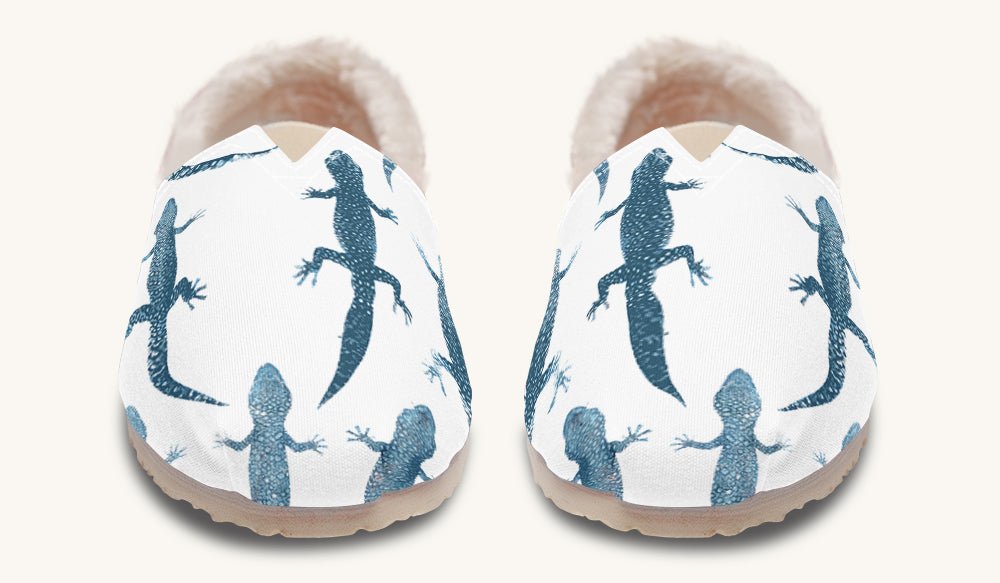 March of the Lizards Blue White Winter Casual Shoes - Jaded Lament