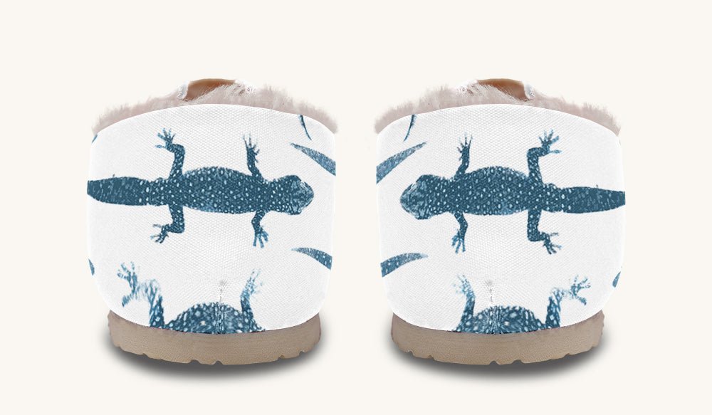 March of the Lizards Blue White Winter Casual Shoes - Jaded Lament