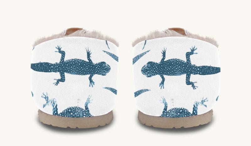March of the Lizards Blue White Winter Casual Shoes - Jaded Lament
