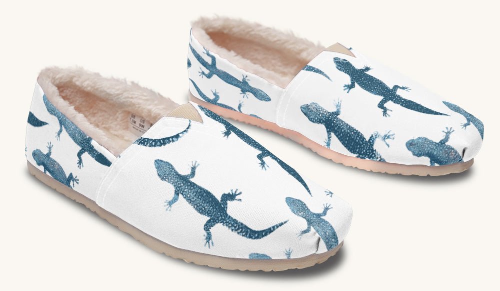 March of the Lizards Blue White Winter Casual Shoes - Jaded Lament