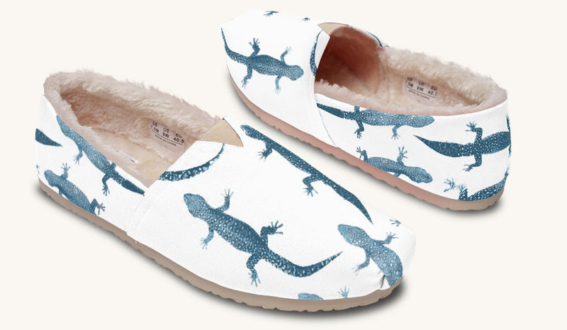 March of the Lizards Blue White Winter Casual Shoes - Jaded Lament