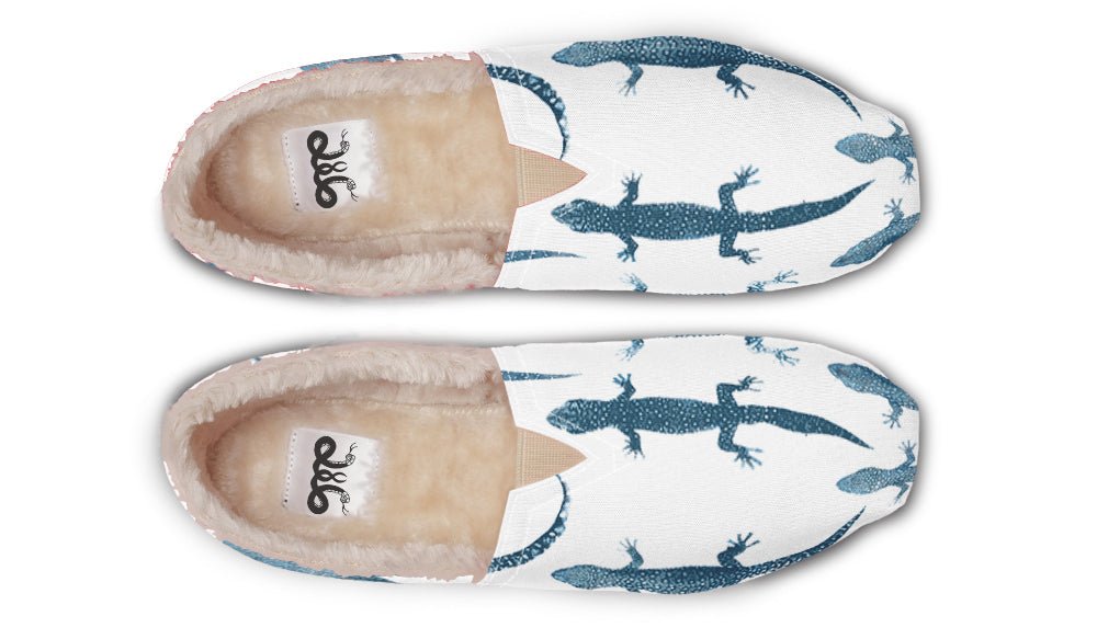 March of the Lizards Blue White Winter Casual Shoes - Jaded Lament