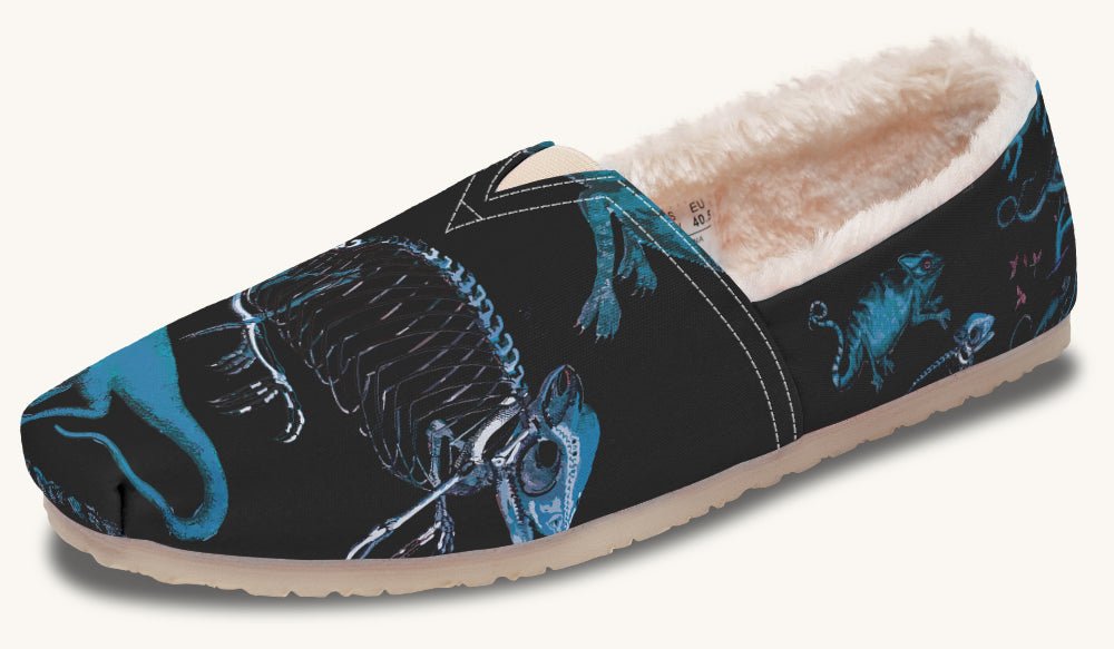 Reptilian In Bloom Blue Black Winter Casual Shoes - Jaded Lament