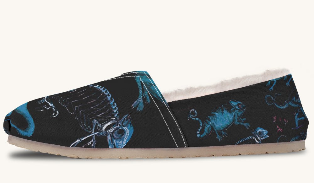 Reptilian In Bloom Blue Black Winter Casual Shoes - Jaded Lament