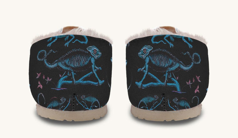 Reptilian In Bloom Blue Black Winter Casual Shoes - Jaded Lament