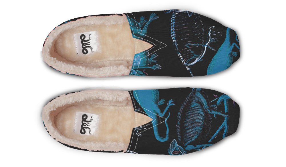 Reptilian In Bloom Blue Black Winter Casual Shoes - Jaded Lament