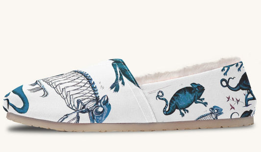 Reptilian In Bloom Blue White Winter Casual Shoes - Jaded Lament