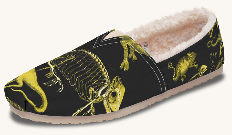 Reptilian In Bloom Yellow Black Winter Casual Shoes - Jaded Lament