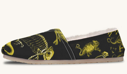 Reptilian In Bloom Yellow Black Winter Casual Shoes - Jaded Lament